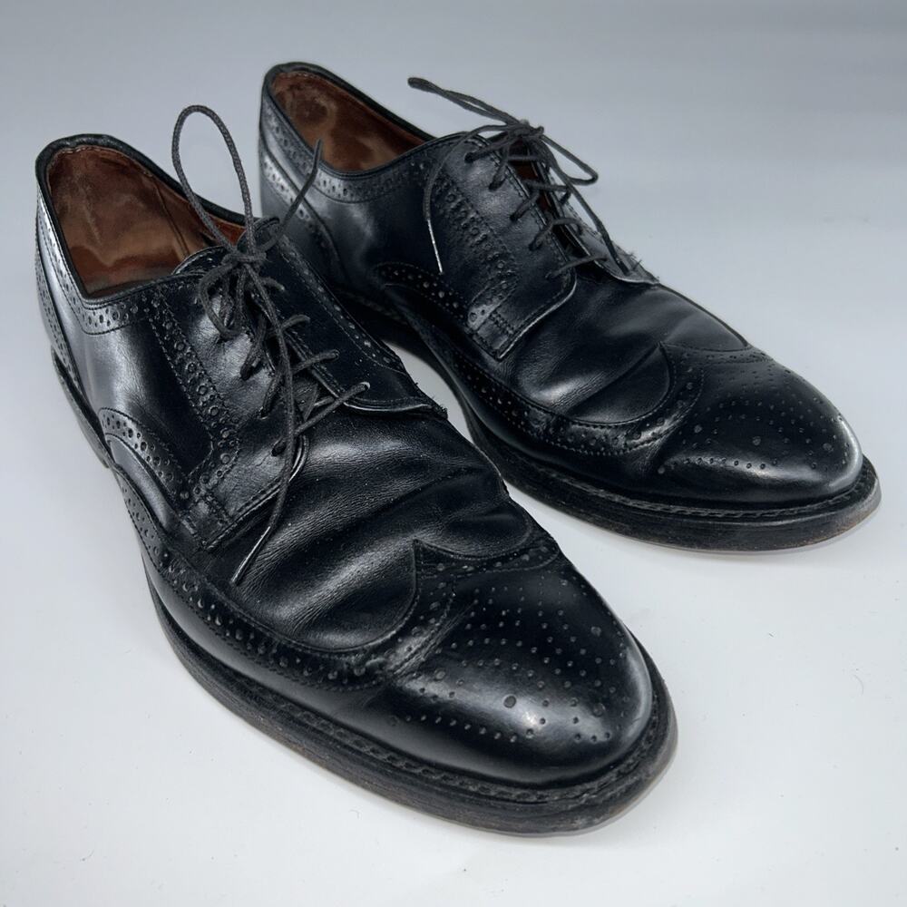 Allen Edmonds Mens Stuttgart Oxford Shoes Black Wingtip Lace Up Leather 10.5